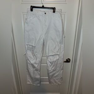PrettyLittleThing White Denim Jeans